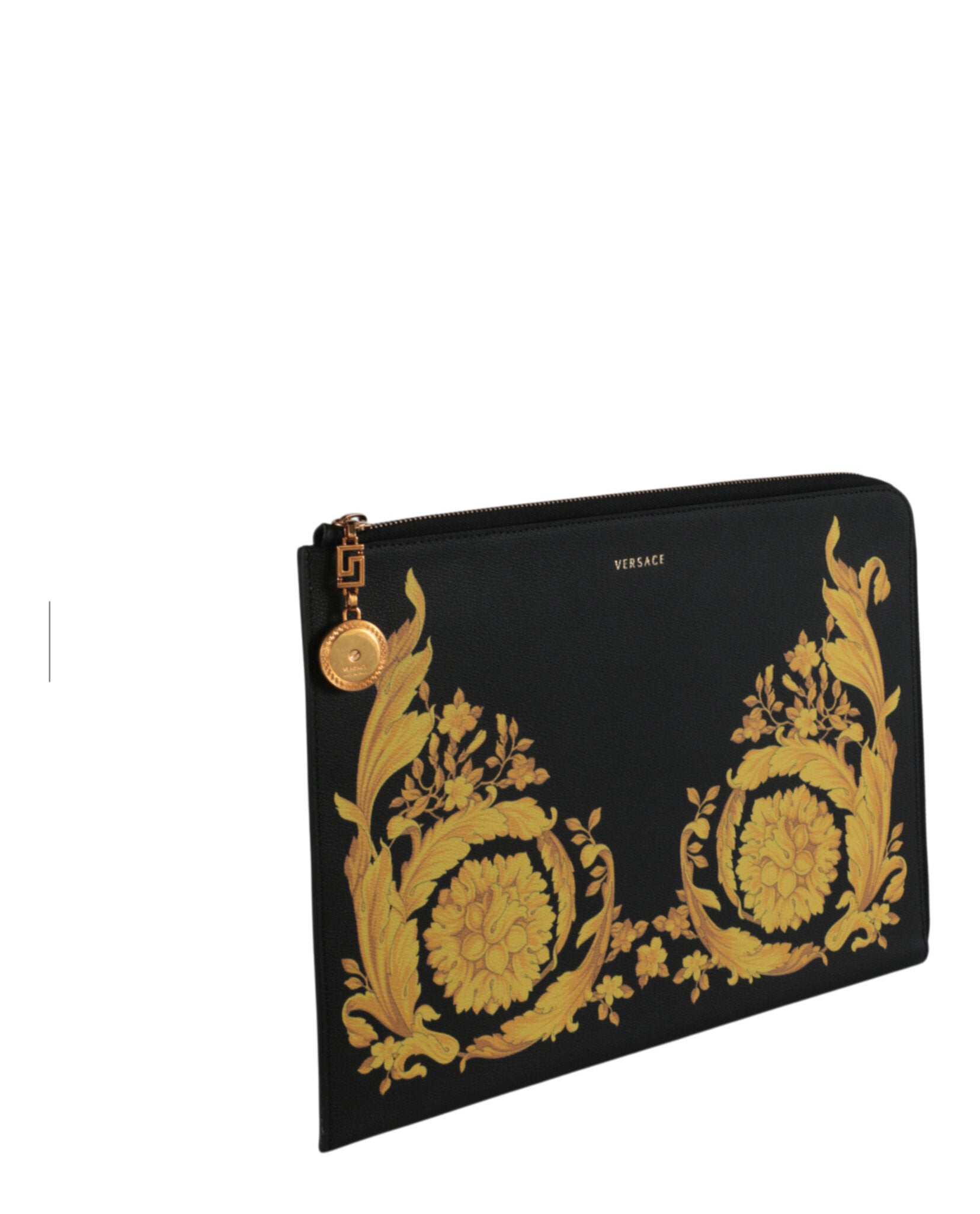 title:Barocco Printed Pouch;color:Black