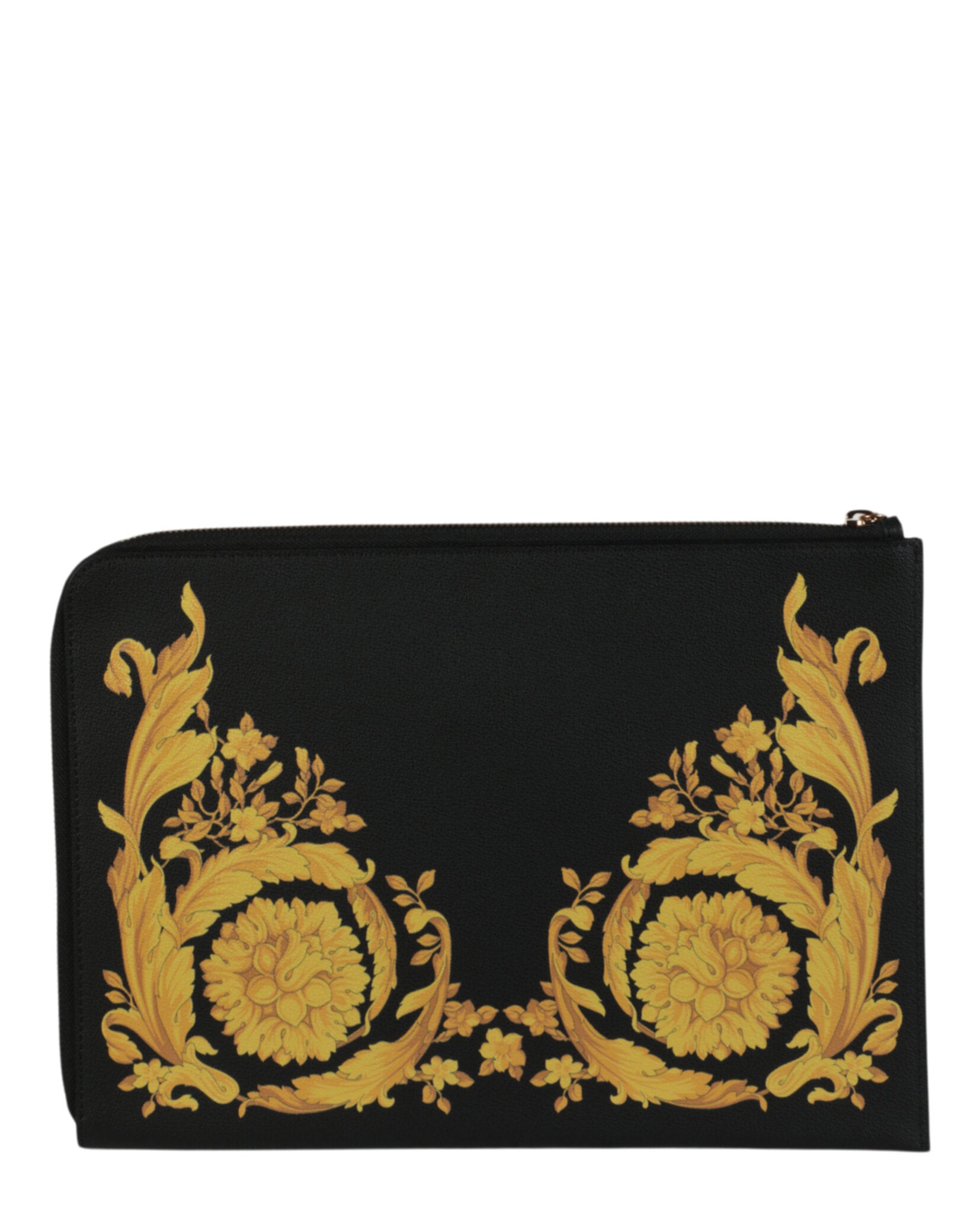 title:Barocco Printed Pouch;color:Black