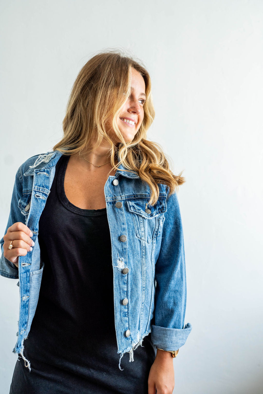 womens medium blue jean jacket