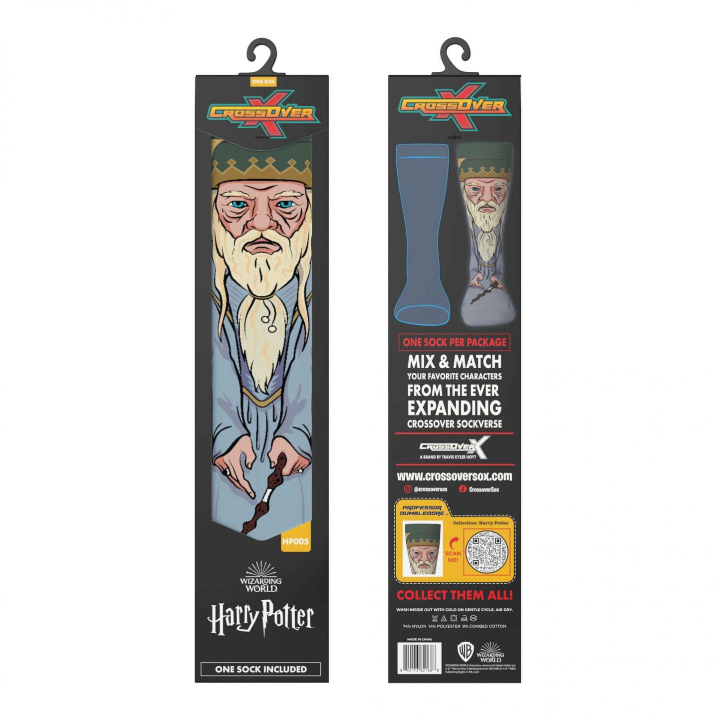 title:Harry Potter Dumbledore Crossover Crew Socks;color:Multi-Color