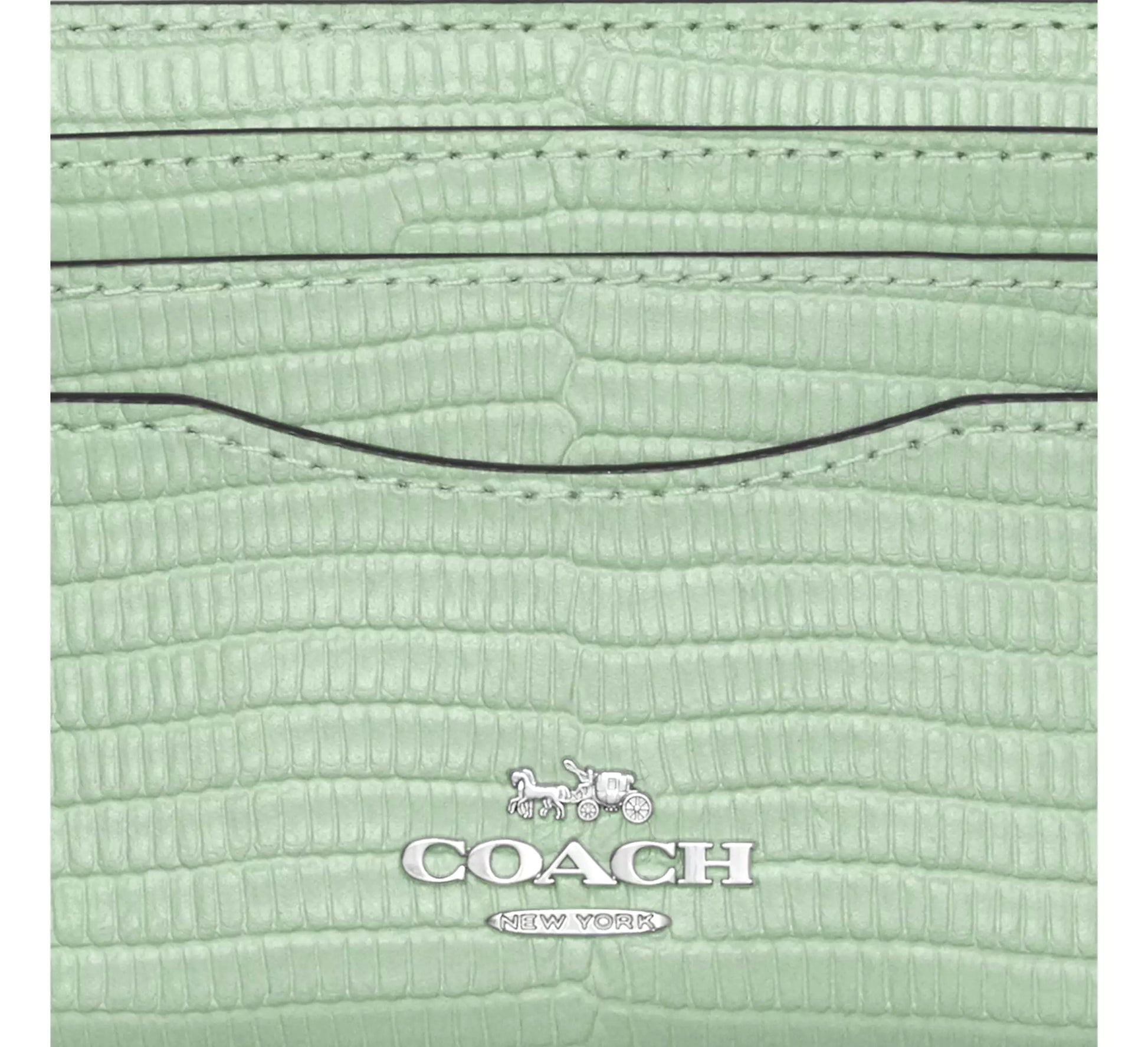 title:Coach Women's Slim Id Card Case;color:Pale Green