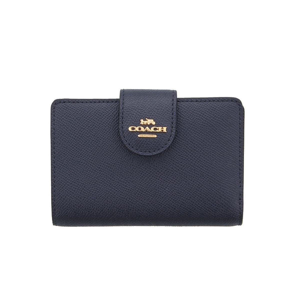 title:Coach Women's Medium Corner Zip Wallet;color:Midnight