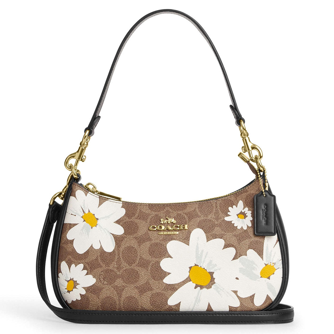 title:Coach Women's Teri Shoulder Bag In Signature Canvas With Floral Print;color:Tan Multi