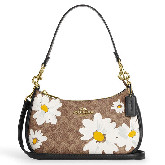 title:Coach Women's Teri Shoulder Bag In Signature Canvas With Floral Print;color:Tan Multi