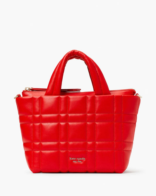 title:Kate Spade Women's Softwhere Quilted Leather Mini Tote;color:Bright Red