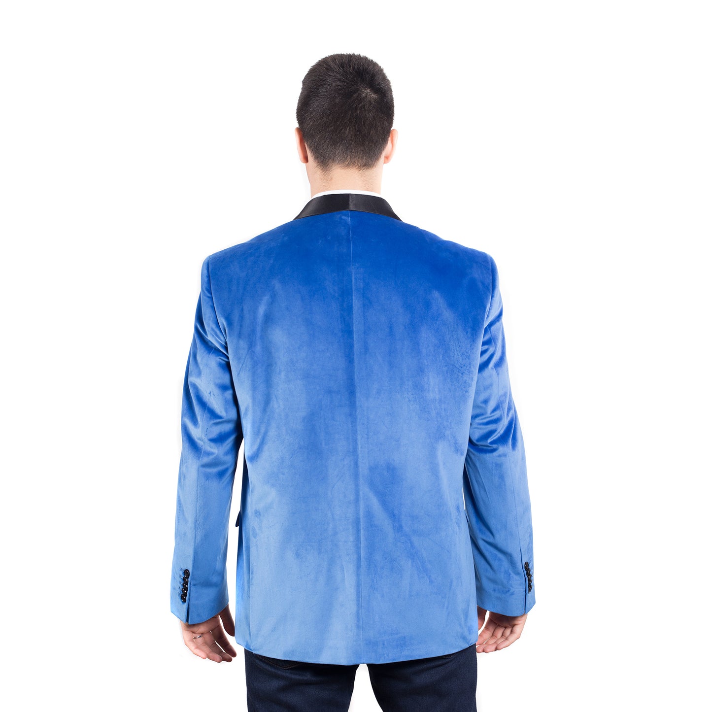 title:ELIE BALLEH Aqua Shawl Collar Velvet mens blazer jacket;color:aqua