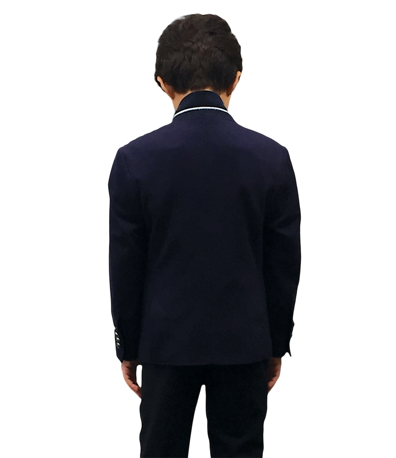 title:ELIE BALLEH Boys NAVY Striped Knite Blazer JACKET;color:NAVY