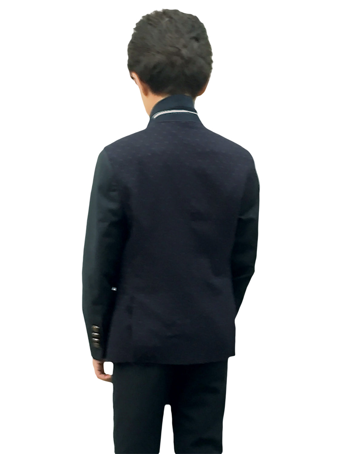 title:ELIE BALLEH Boys NAVY Diamond Dot Blazer JACKET;color:NAVY