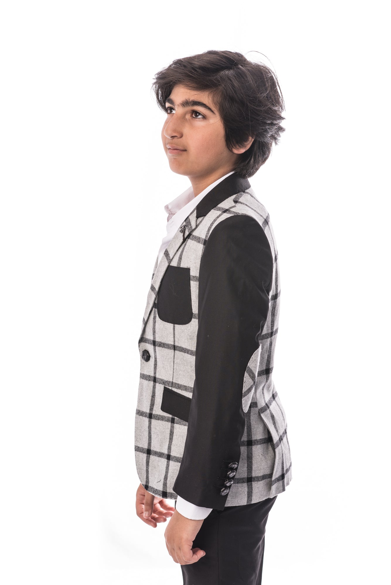 title:ELIE BALLEH Boys GREY Doted Blazer JACKET;color:GREY