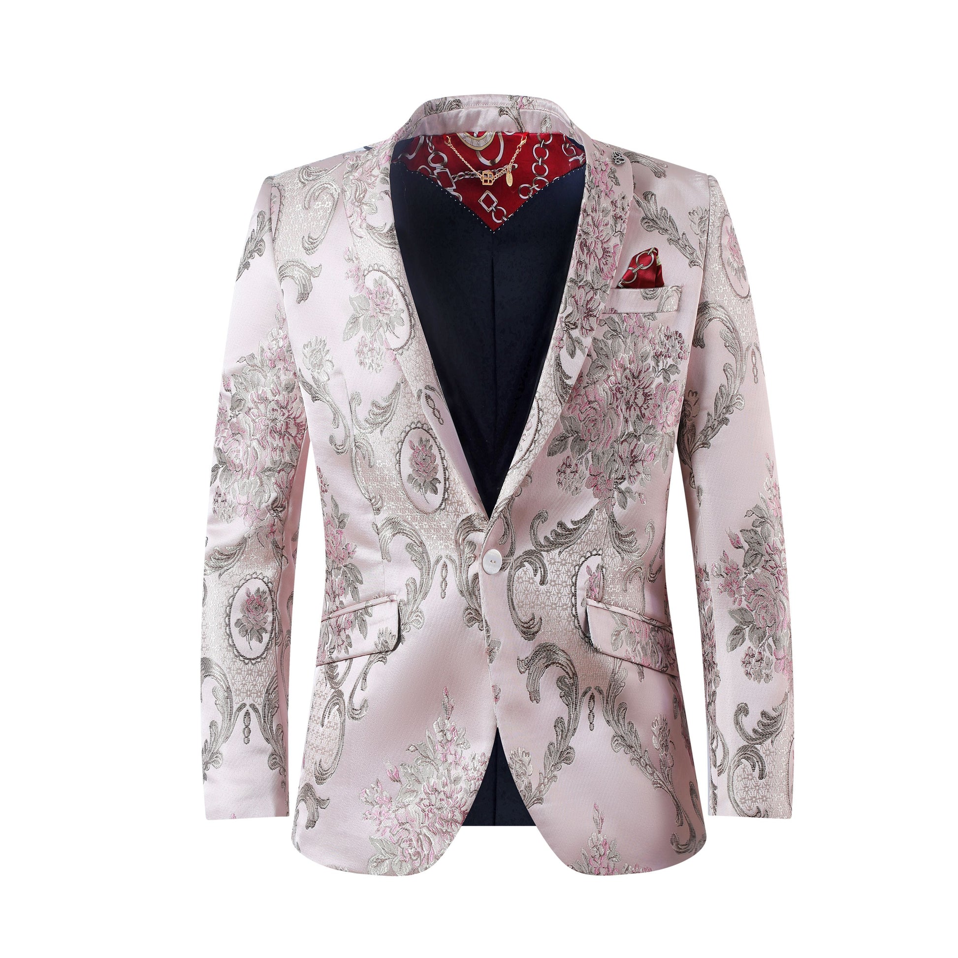 title:ELIE BALLEH Men's Pink Blazer Jacket Sport Coat;color:PINK