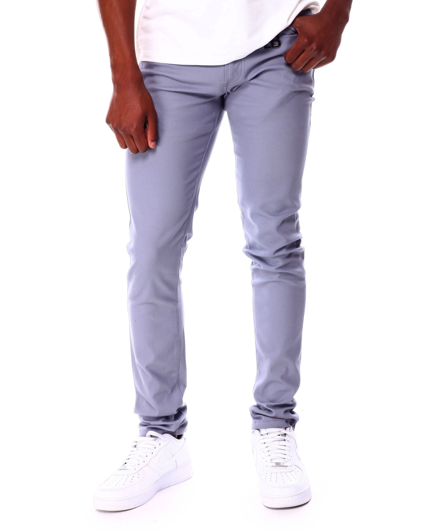 title:ELIE BALLEH GRAY COTTON STRETCH 5 Packet Twill Pants;color:GREY