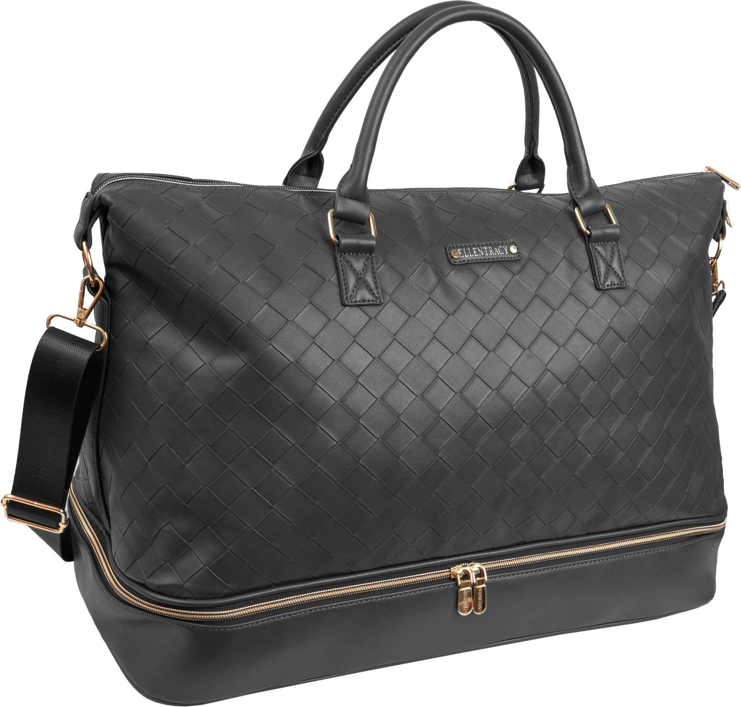 Ellen Tracy 20 Inch Woven Drop Bottom Duffel