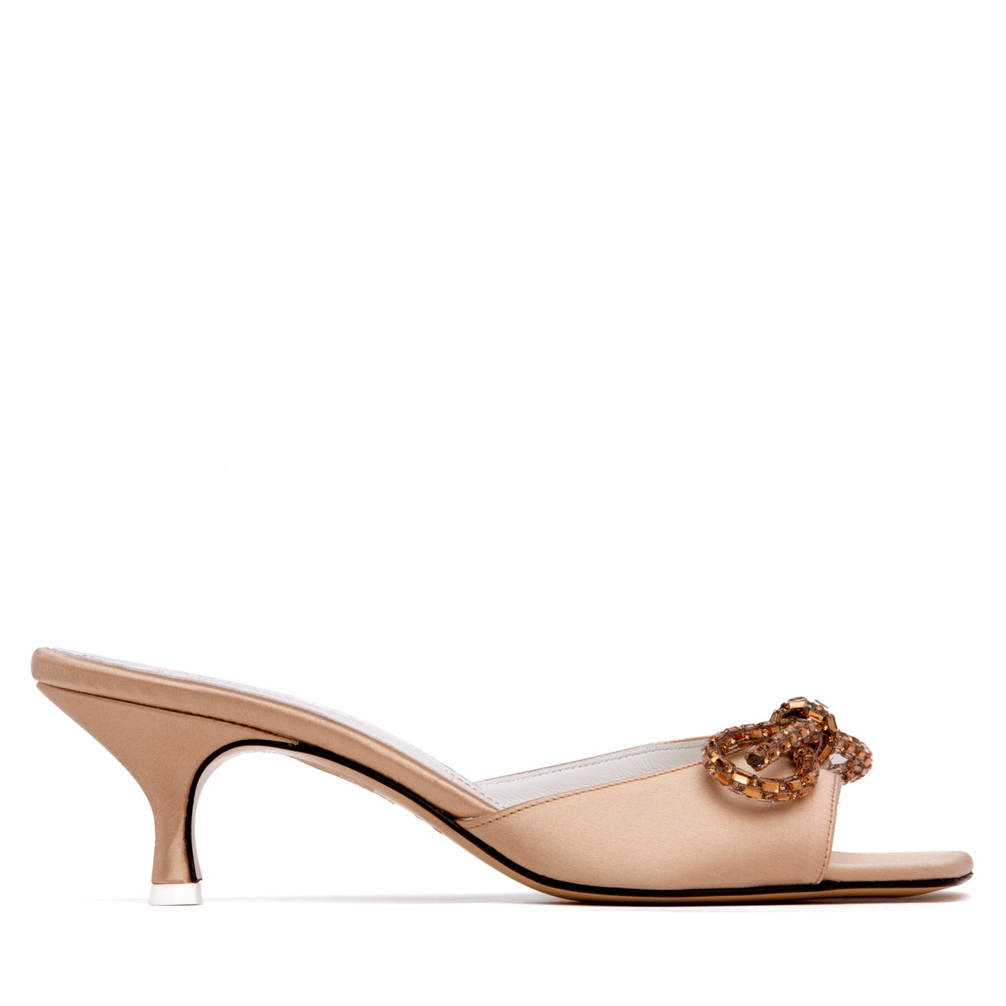 Eva Silk Satin & Leather Sandal - Ruumur