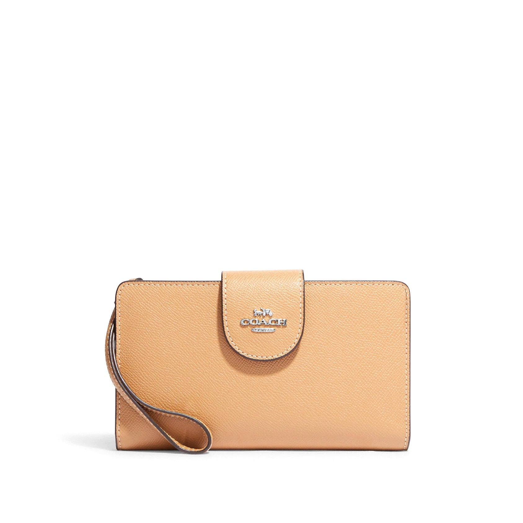 title:Coach Women's Tech Phone Wallet;color:Latte