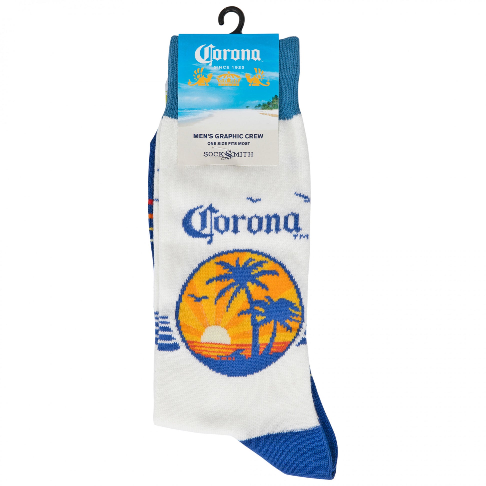 title:Corona Extra Summer Beach Scene Men's Socks;color:Multi-Color