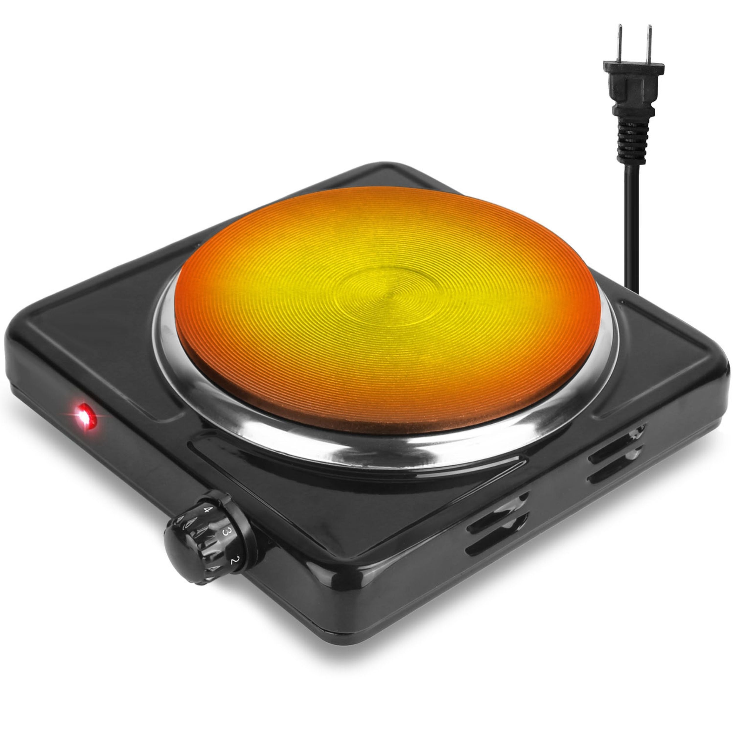 title:Portable 1500W Electric Single Burner Hot Plate Stove - Non Slip Feet, 5 Temp Adjustments;color:Black