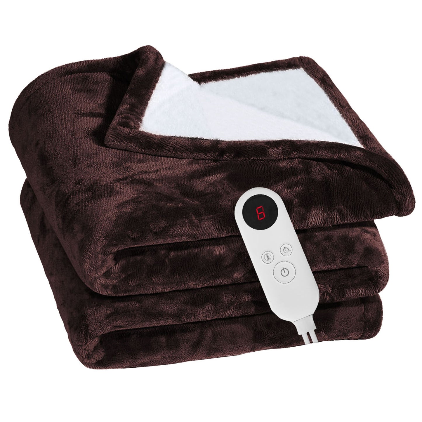 title:Flannel Heated Throw Blanket - 6 Heat Settings, Auto Off, Washable - Ideal for Home & Office - 59x50in;color:Black