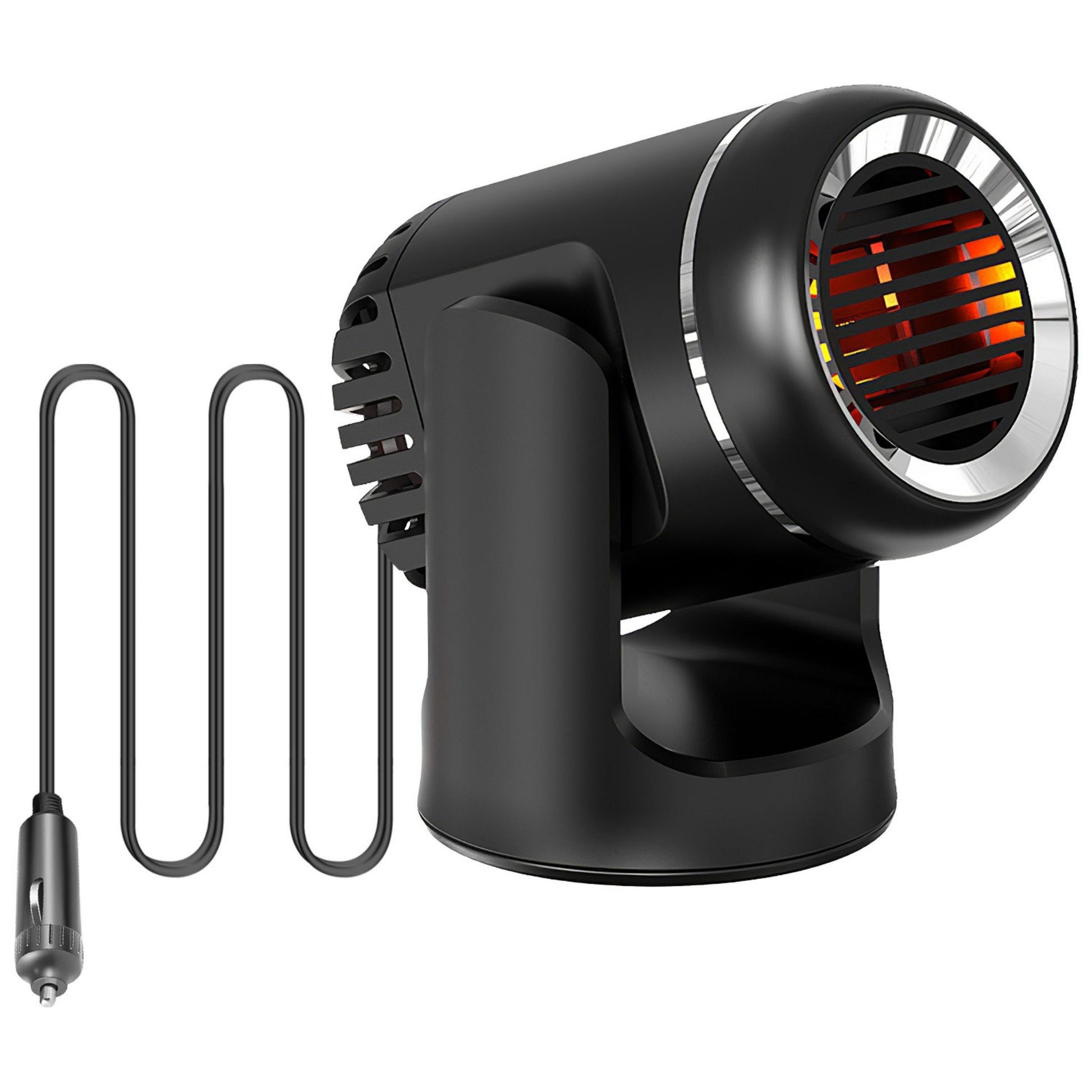 title:24V 160W Car Heater 2in1 Fan with 4.92ft Cord, Rotary Demister Defroster, Portable & Cooling;color:Black