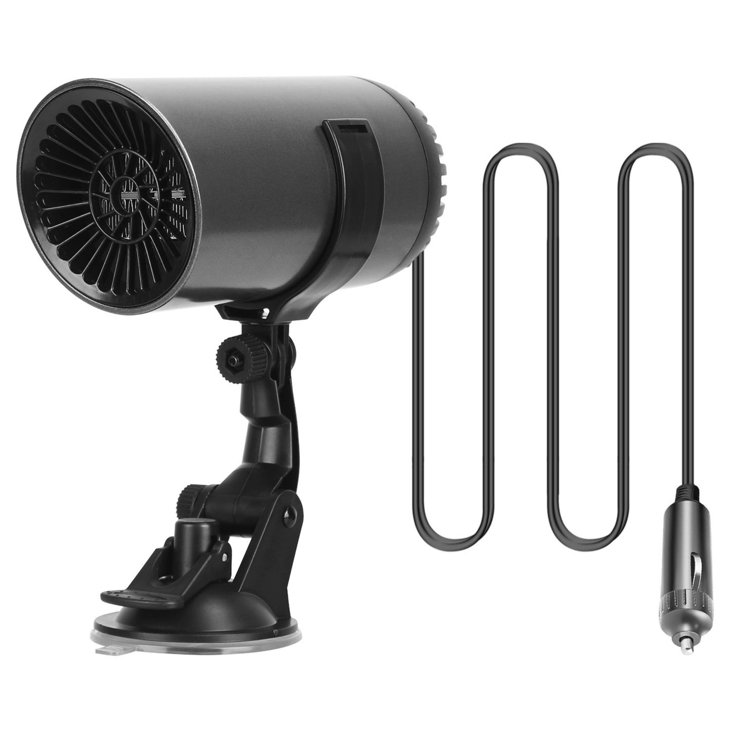 title:24V 150W Car Heater+Cooling Fan + Demister, 2 in 1, Rotatable & Portable, 4.92ft Cord;color:Black