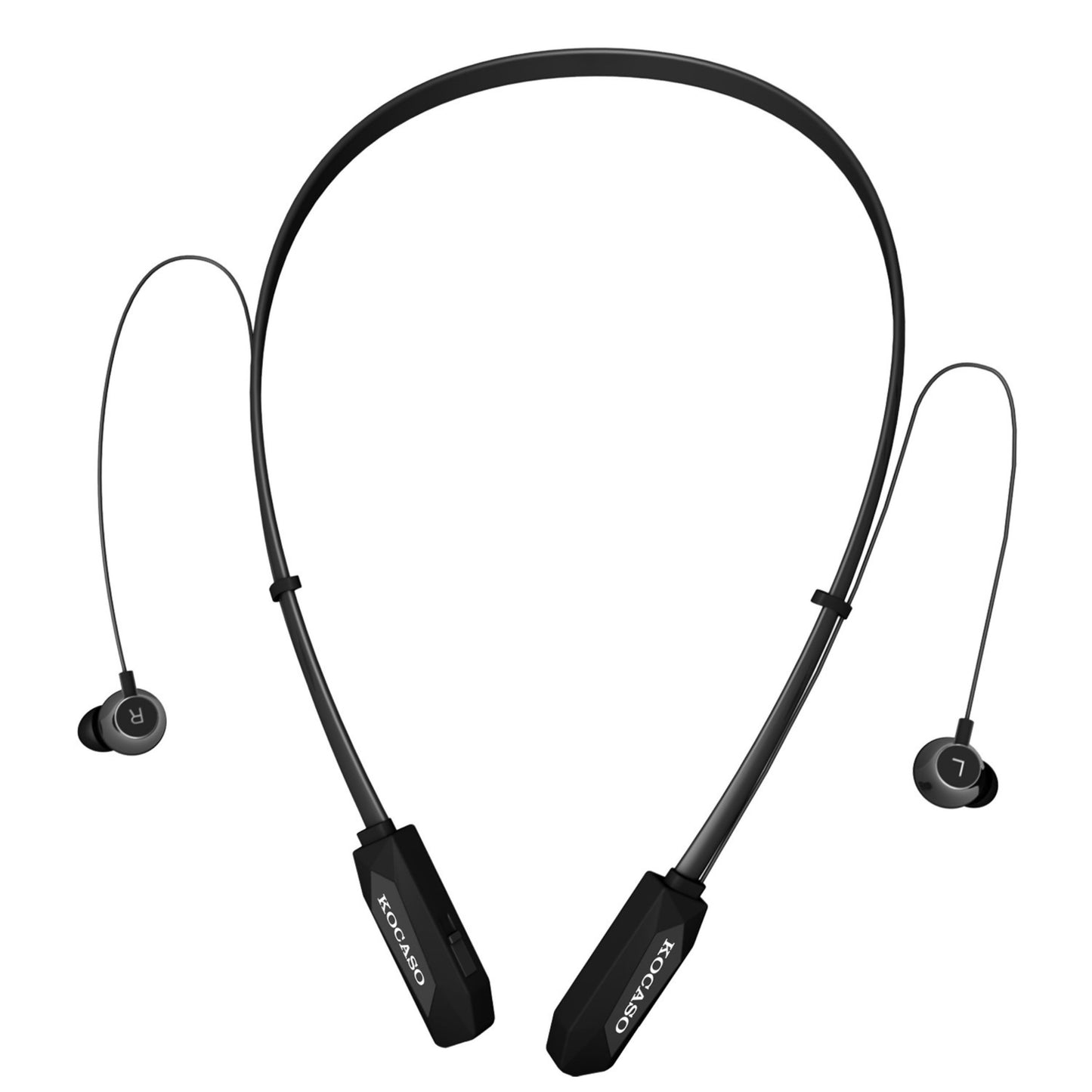 title:15Hrs Wireless Neckband Headphones - Sweat-proof Sport Earbuds with Deep Bass, Mic - In-Ear Magnetic Neckbands;color:Black