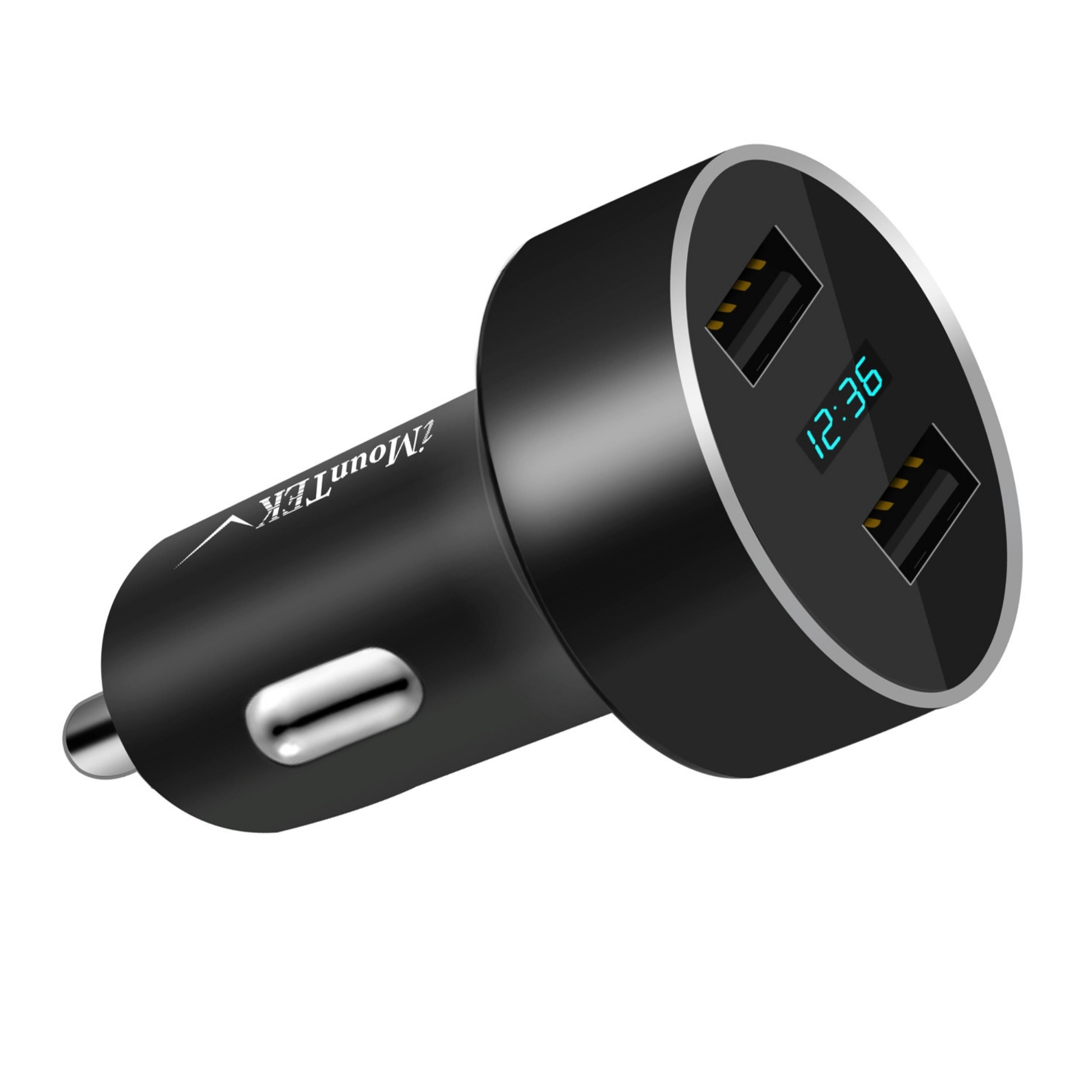 title:15W/3.1A Dual USB Car Charger Adapter - Fast Aluminum Alloy Charging for iPhone XR XS & Tablet PC;color:Black