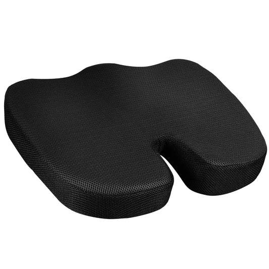 title:Orthopedic Memory Foam Seat Cushion for Office Car Seat - Tailbone & Hip Support;color:Black