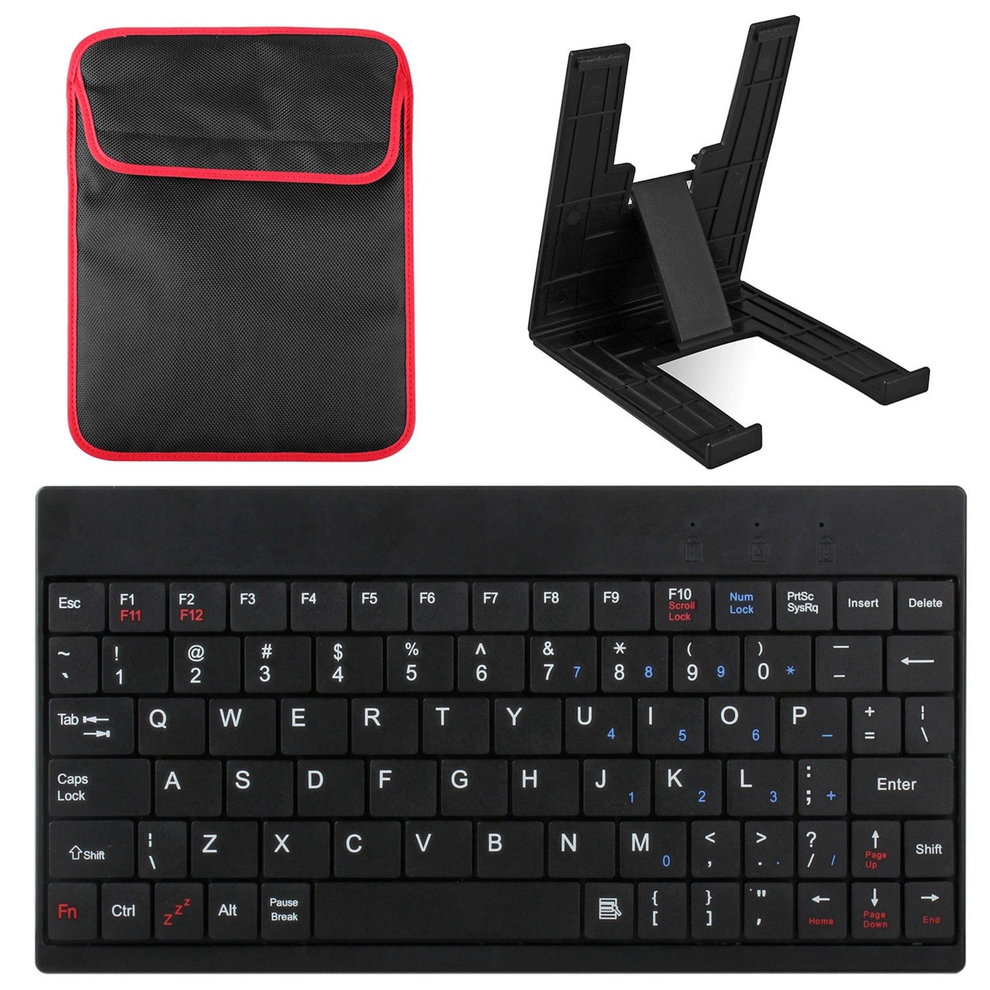 title:80 Keys Mini USB Wired Keyboard with Carry Bag and Tablet Stand for Android & Windows Tablet;color:Black