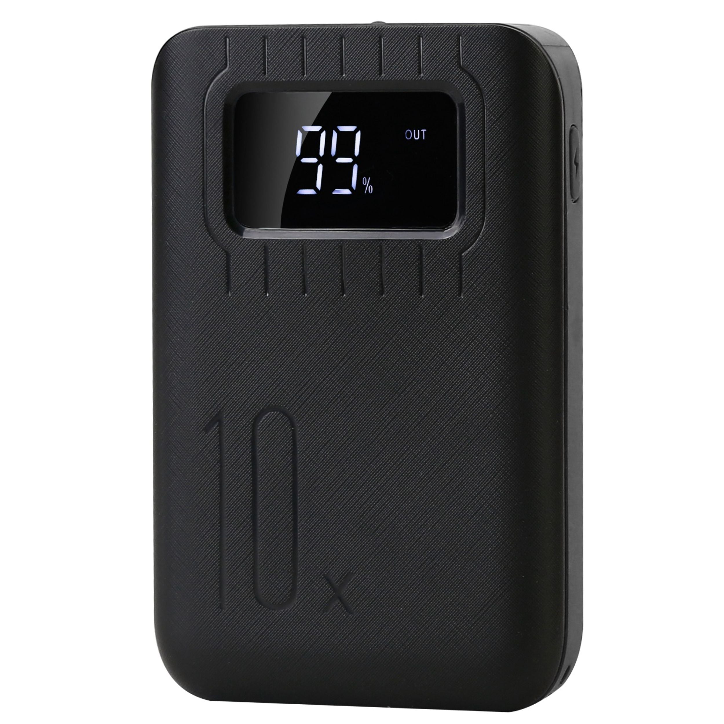 title:10,000mAh Power Bank Charger with Dual USB Ports, LCD Display & Flashlight;color:Black