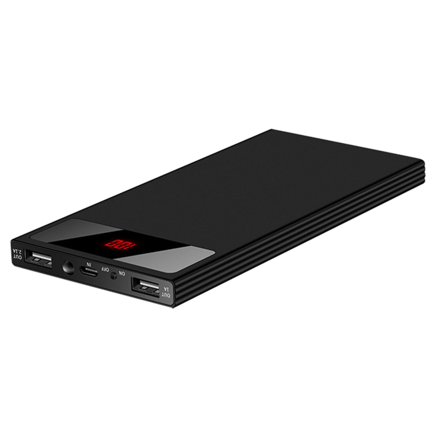 title:20K mAh Power Bank - Ultra-thin, Dual USB Ports, Flashlight, Battery Display;color:Black