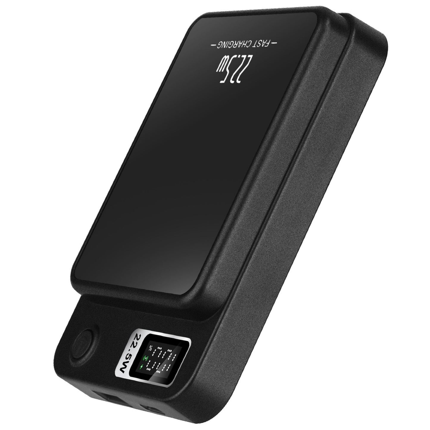 title:2-in-1 MagSafe Power Bank: 10,000mAh PD20W Fast Charger for iPhone 14 Series & More. Wireless Charging & Magnetic feature included.;color:Black