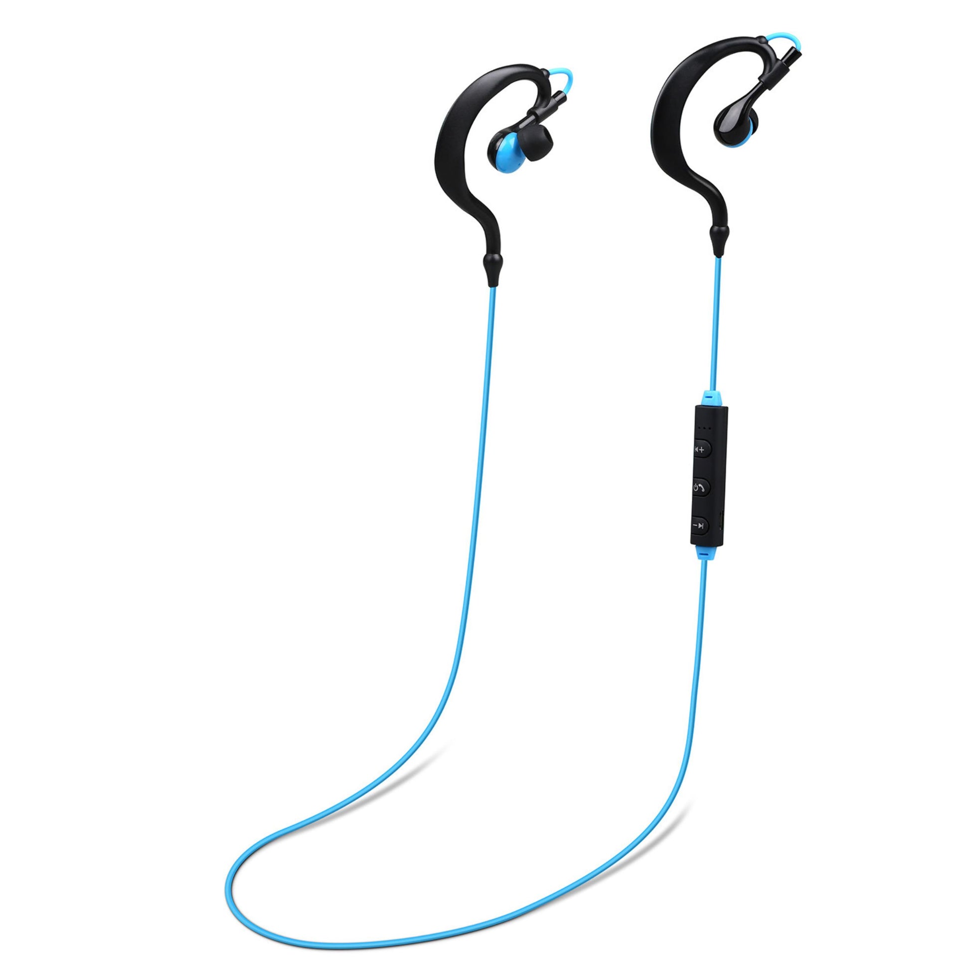 title:Wireless Sport In-Ear Headphones V4.1 - Sweat-proof Neckband Earbuds, Deep Bass, Mic - Running, Hiking, Travel;color:Blue