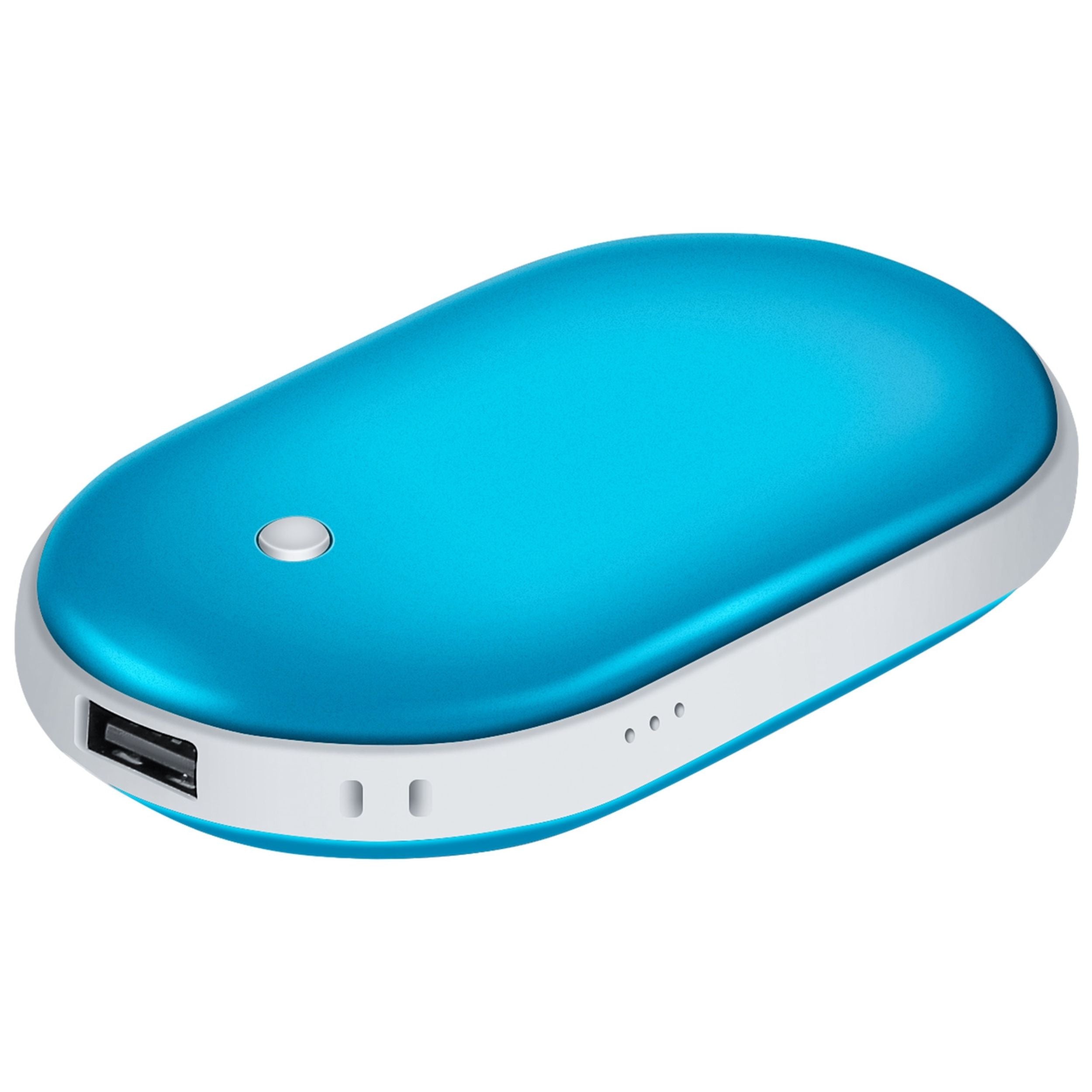 title:5000mAh Portable Hand Warmer & Power Bank - Rechargeable, Double-Sided Heating, Pocket Size;color:Blue