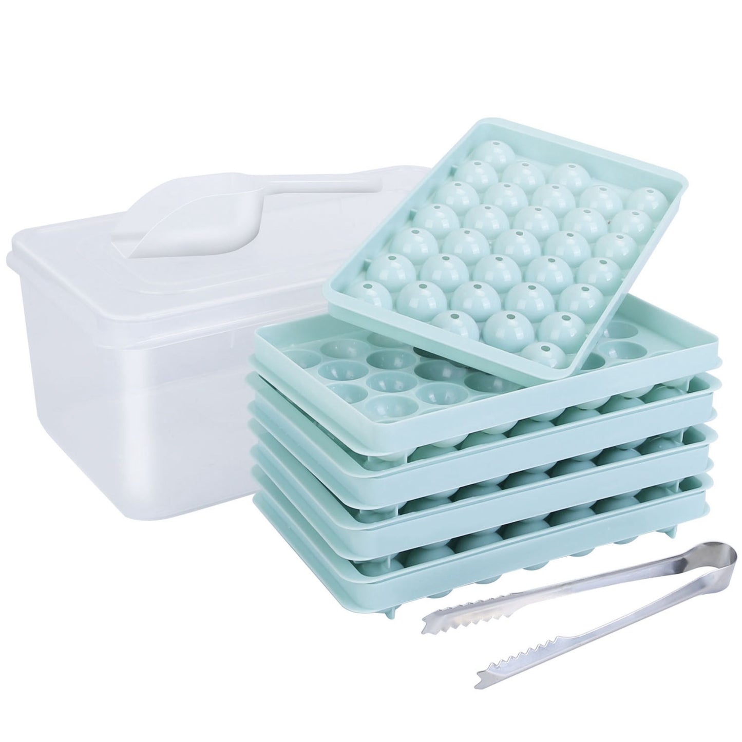 title:Small Ice Cube Trays - 4 Packs, Mini Circle Tray with Lid, Round Ice Ball Maker Mold. 132Pcs Ice Cubes, Perfect for Chilling Drinks.;color:Blue