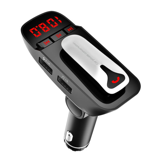 title:Wireless Car FM Transmitter w/ Hands-free Call, 2 USB Charge Ports, MP3 Player, TF Card & Aux-in;color:Black