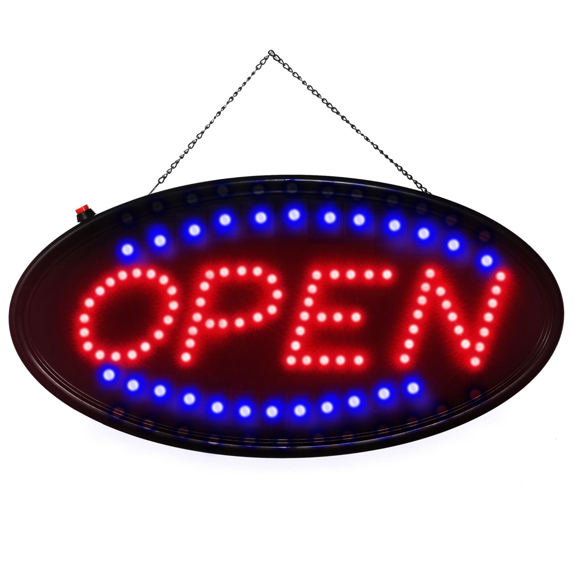 title:Ultra Bright LED Neon Open Sign Flash/Normal Lighting 2-in-1 Business Sign;color:Black