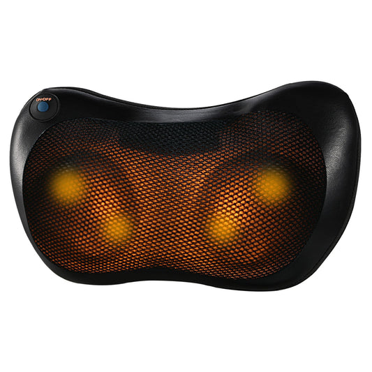 title:Thermo Neck Massage Pillow - Portable In-Car Massager, Pain Relief & Relaxation, Includes Car Charger;color:Black