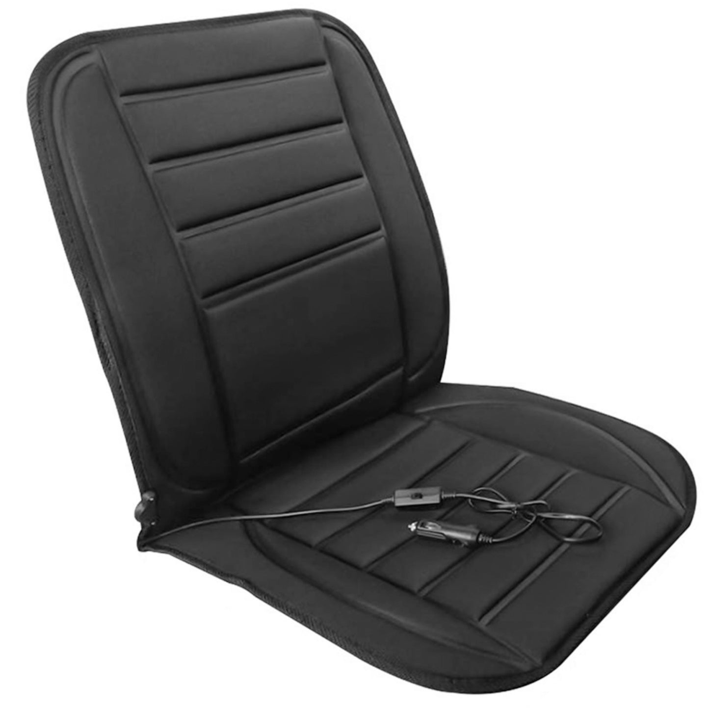 title:12V Heated Car Seat Cushion with Adjustable Temperature Controller - Fits Cars, Trucks, Vans, SUVs;color:Black