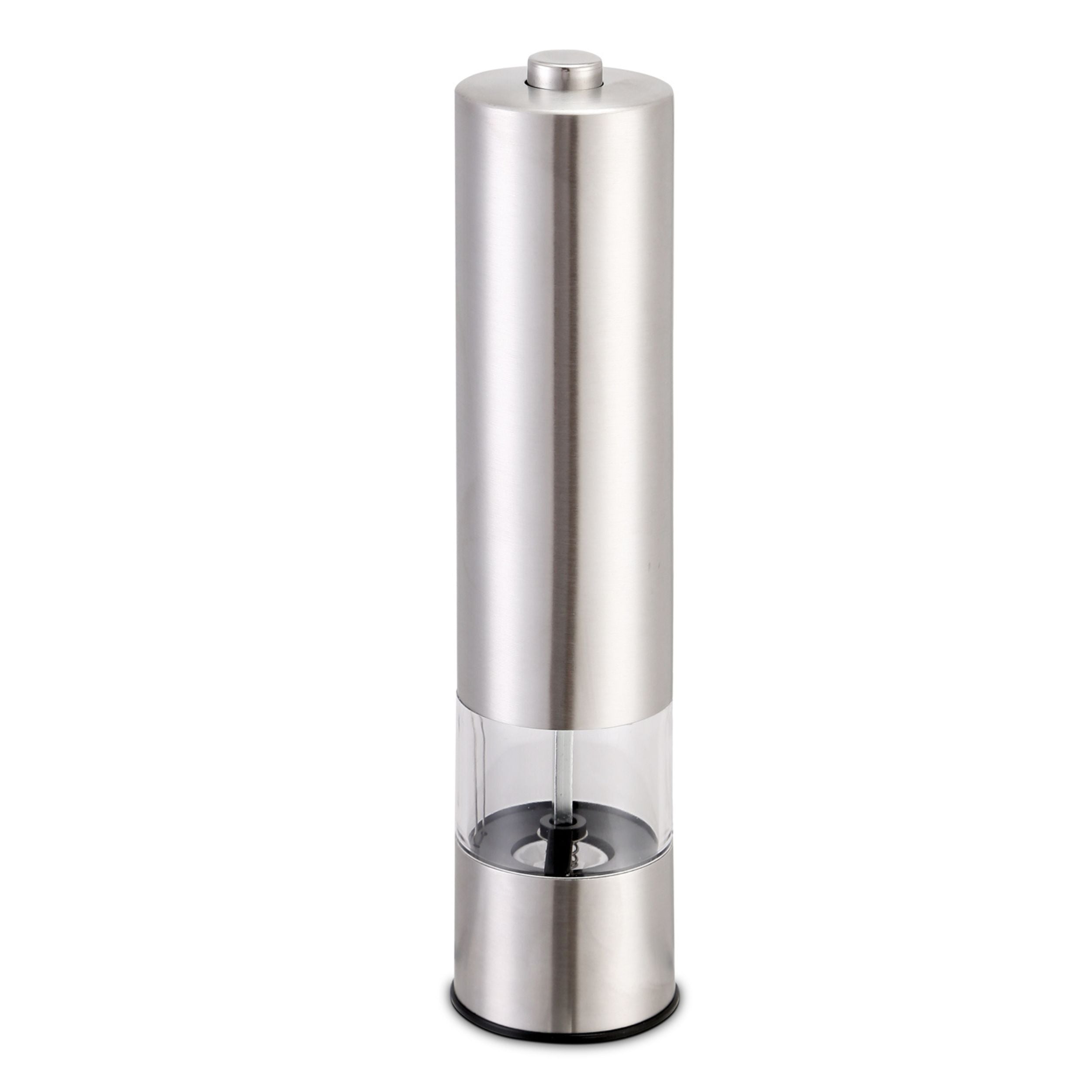 title:Stainless Steel Electric Salt Pepper Grinder - Adjustable Coarseness, Battery Operated, Easy Refill;color:Chrome