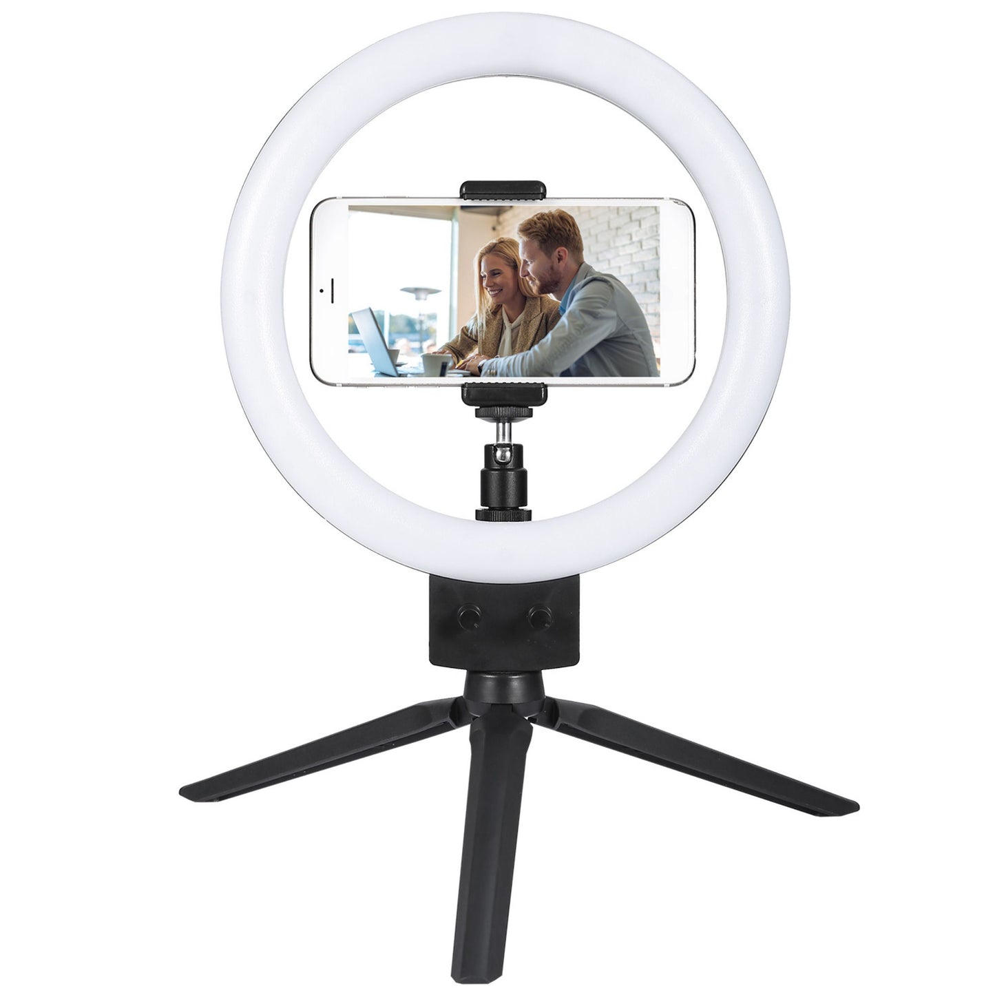 title:9" Dimmable LED Ring Light with Tripod - Perfect for Selfies, Studio, Makeup - Includes Phone Holder;color:Black