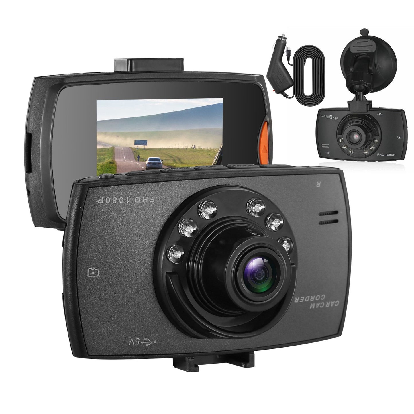 title:1080P Car DVR Dash Cam 90° Loop Rec. Night Vision;color:Black