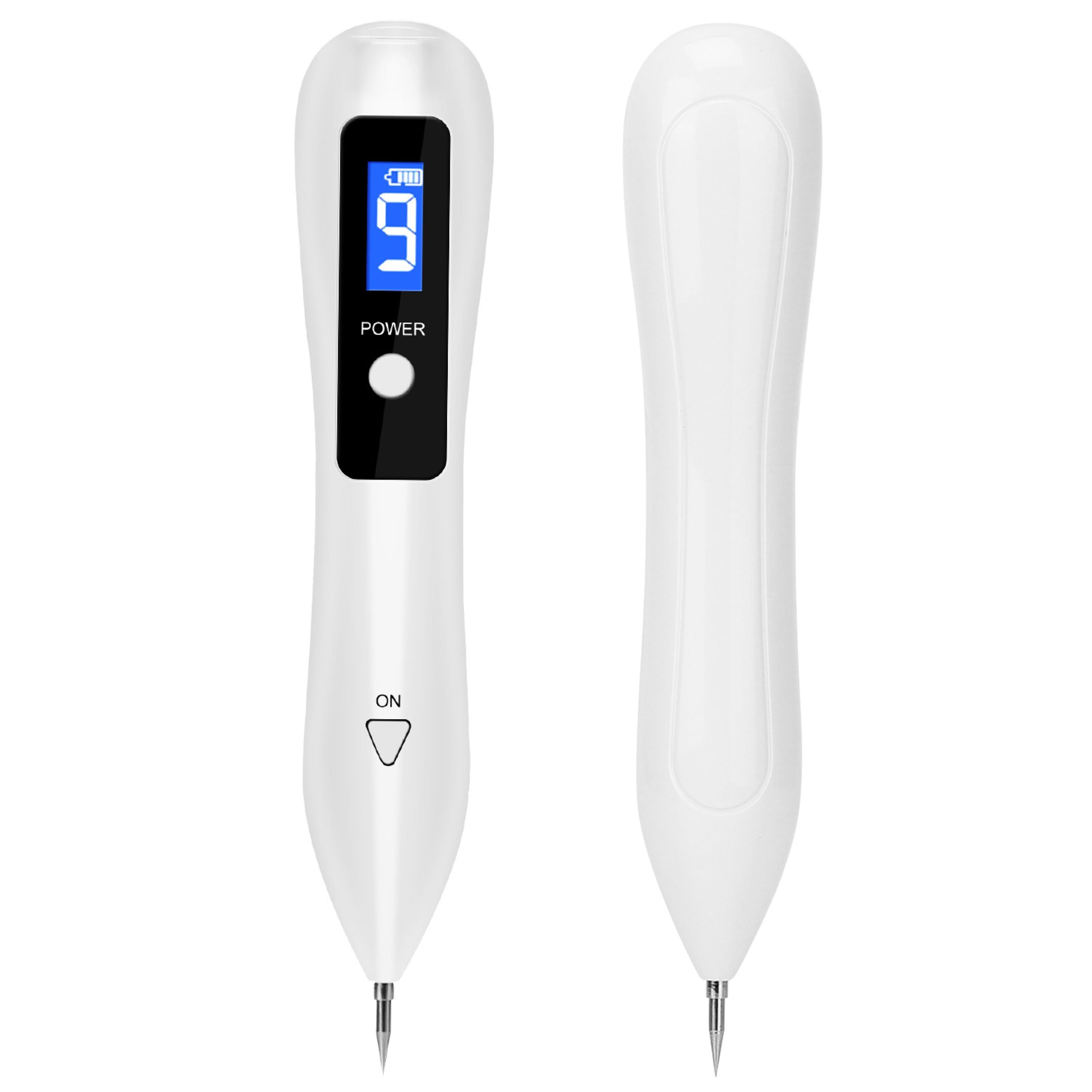 title:Portable Skin Tag Repair Kit: USB Charged, LCD Level Adjustable, 6 Needles for Home Use.;color:White