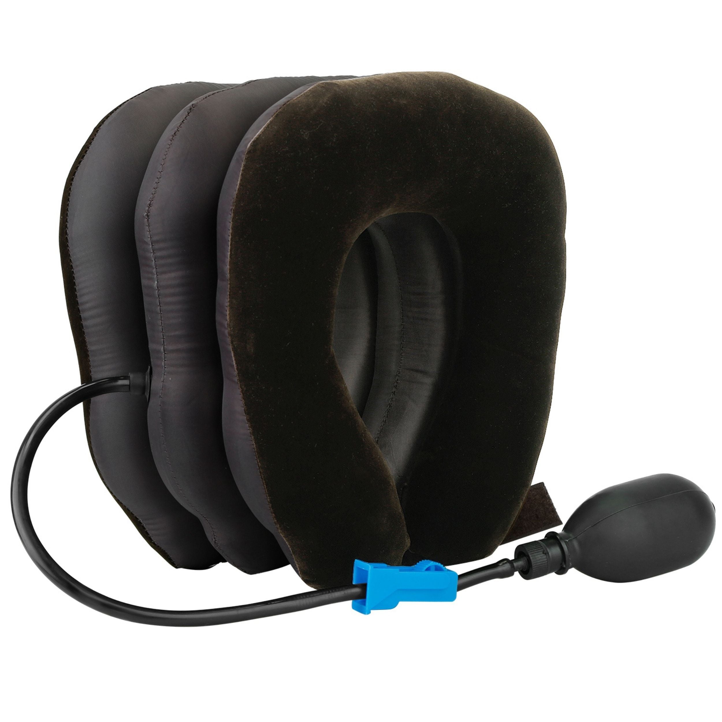 title:Inflatable Neck Traction Pillow - Travel Support for Neck, Shoulder & Spine Alignment;color:Black