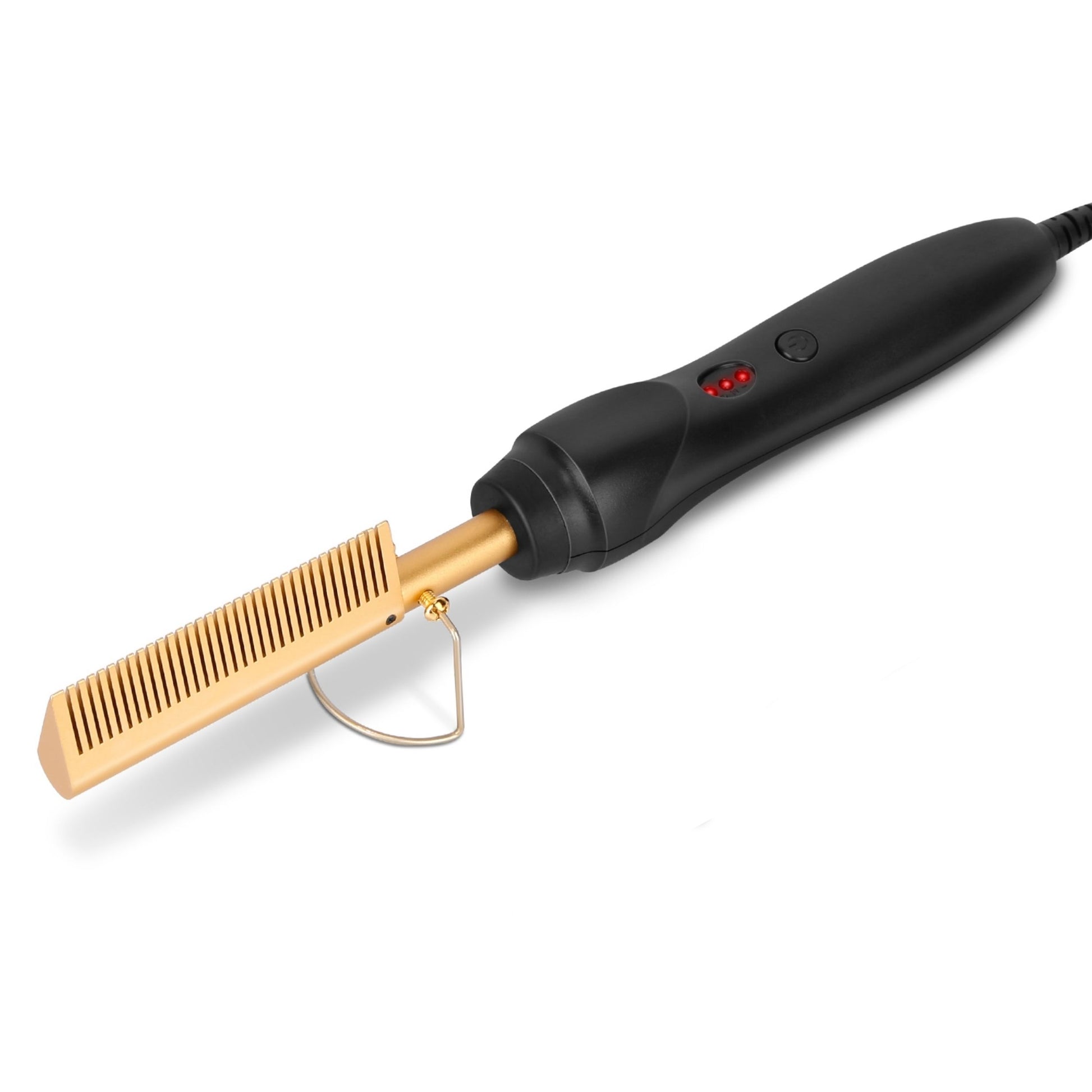 title:Electric Hair Comb PTC Ceramic Straightener Curler Brush Styler, Wet/Dry, 3 Temperature Adjustment;color:Black