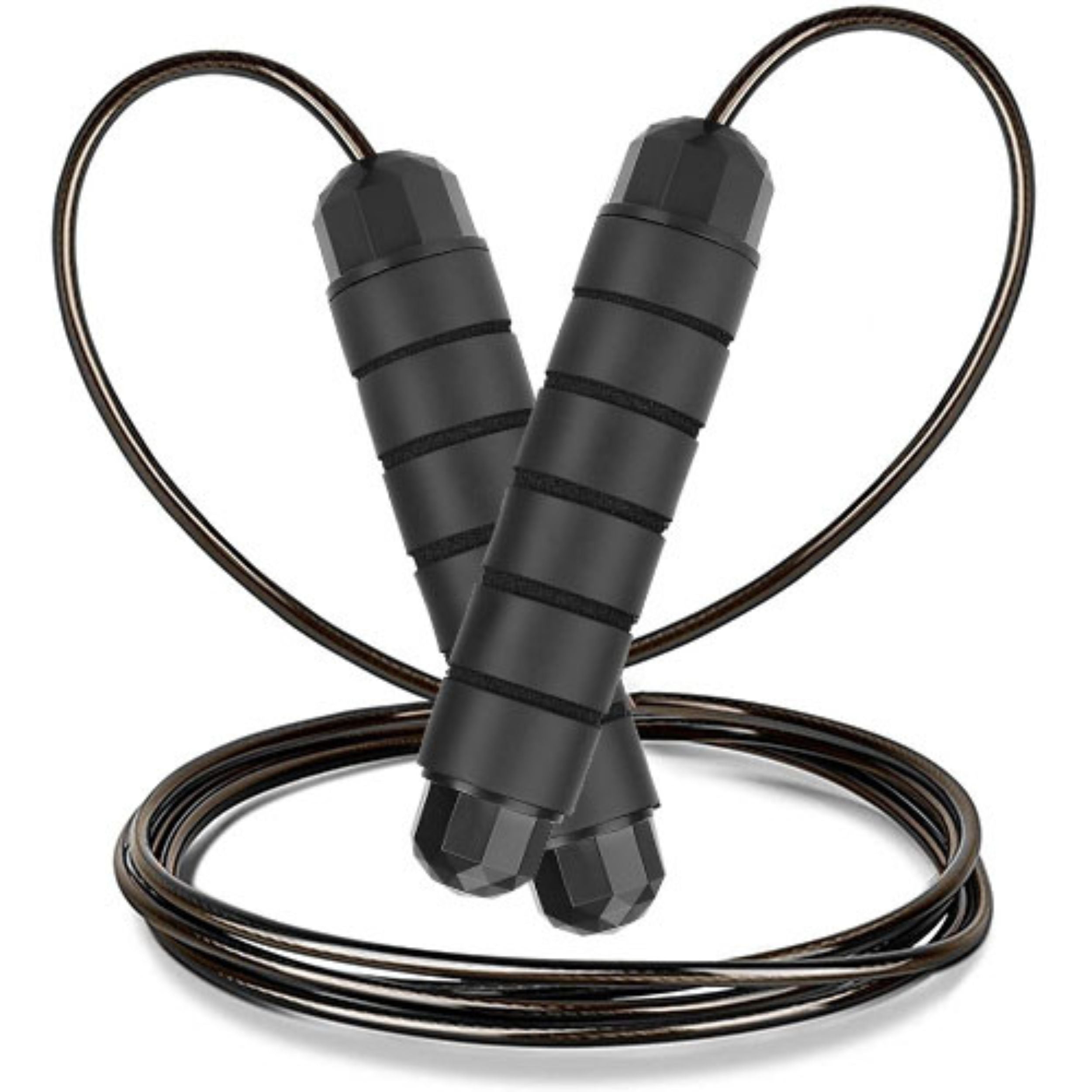 title:Adjustable Steel Jump Rope with Anti-Skip Foam Handle Grip - 3M/9.84FT Length - Perfect for Crossfit, Gym, and Aerobic Exercise;color:Black