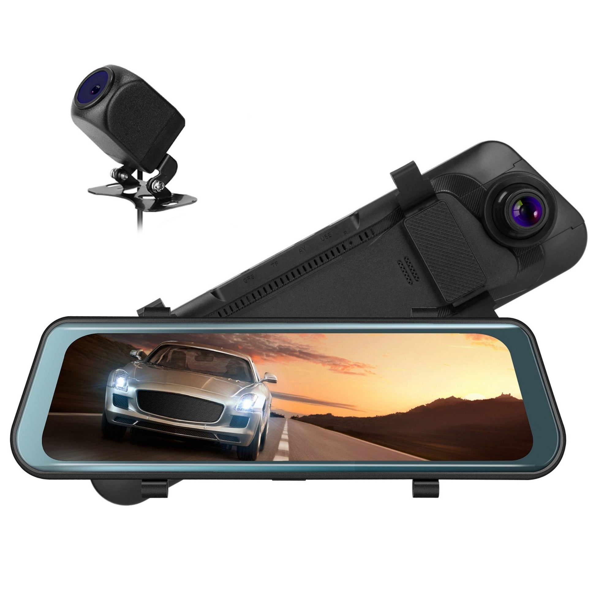 title:1080P Car DVR Dash Cam 9.66" w/ G-Sensor, Parking Monitor, Seamless Recording;color:Black