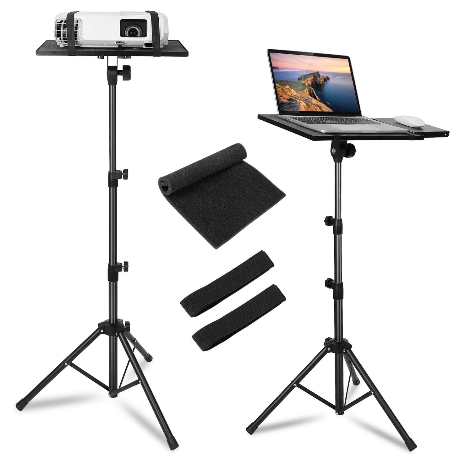 title:Portable Projector Tripod Stand with Height & Tilt Adjustment for DJ Equipment, Stage, Studio, Home & Office.;color:Black