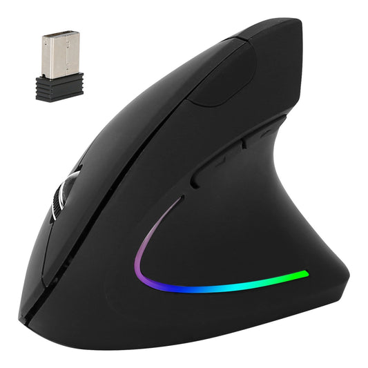 title:2.4G Wireless Vertical Mouse, 6-Button Ergonomic Optical Mice, 3 Adjustable DPI (800/1200/1600), for Laptop PC;color:Black