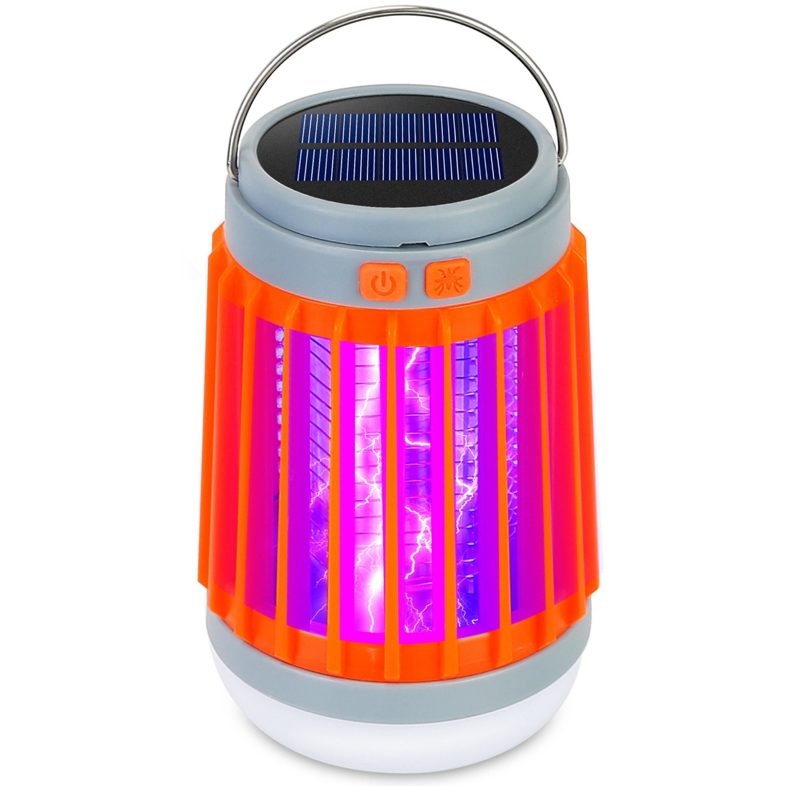 title:Portable Solar USB Bug Zapper - 5 Light Modes, UV Light, Fly Trap, Hanging Hook;color:Orange