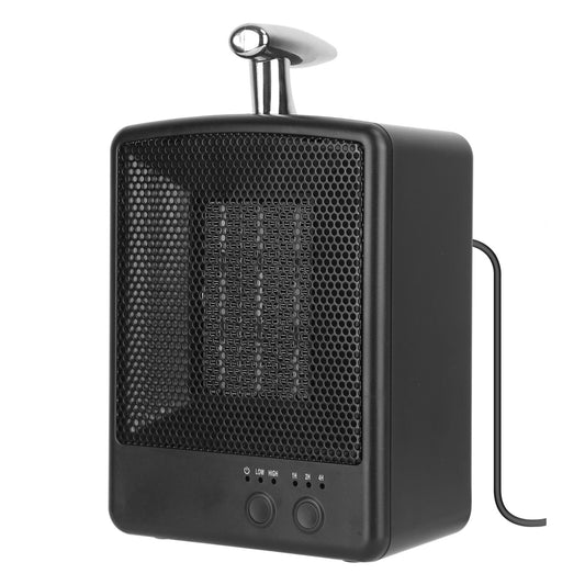 title:Portable Electric Space Heater - 1000W, Tip Over Protection, Adjustable Temperature, Timer - Bedroom & Office Use;color:Black