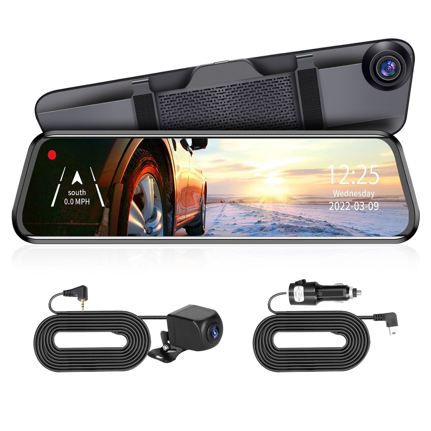 title:4K 12in Car DVR Dash Cam Recorder 170° Loop Recording Motion Detection Night Vision Voice Control APP Control G-sensor;color:Black